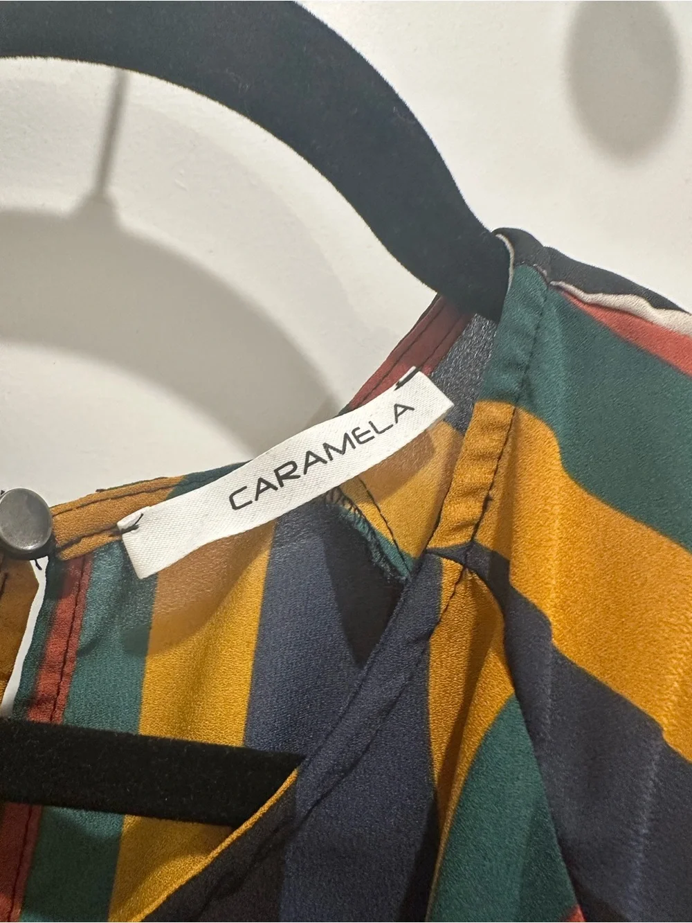 Caramel Multi-Color Striped Tie-Front Blouse - Picture 3 of 3